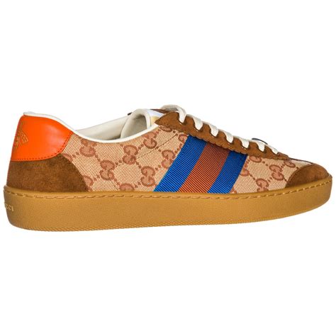 gucci neutral g74 web leather sneakers|Gucci beige and ebony.